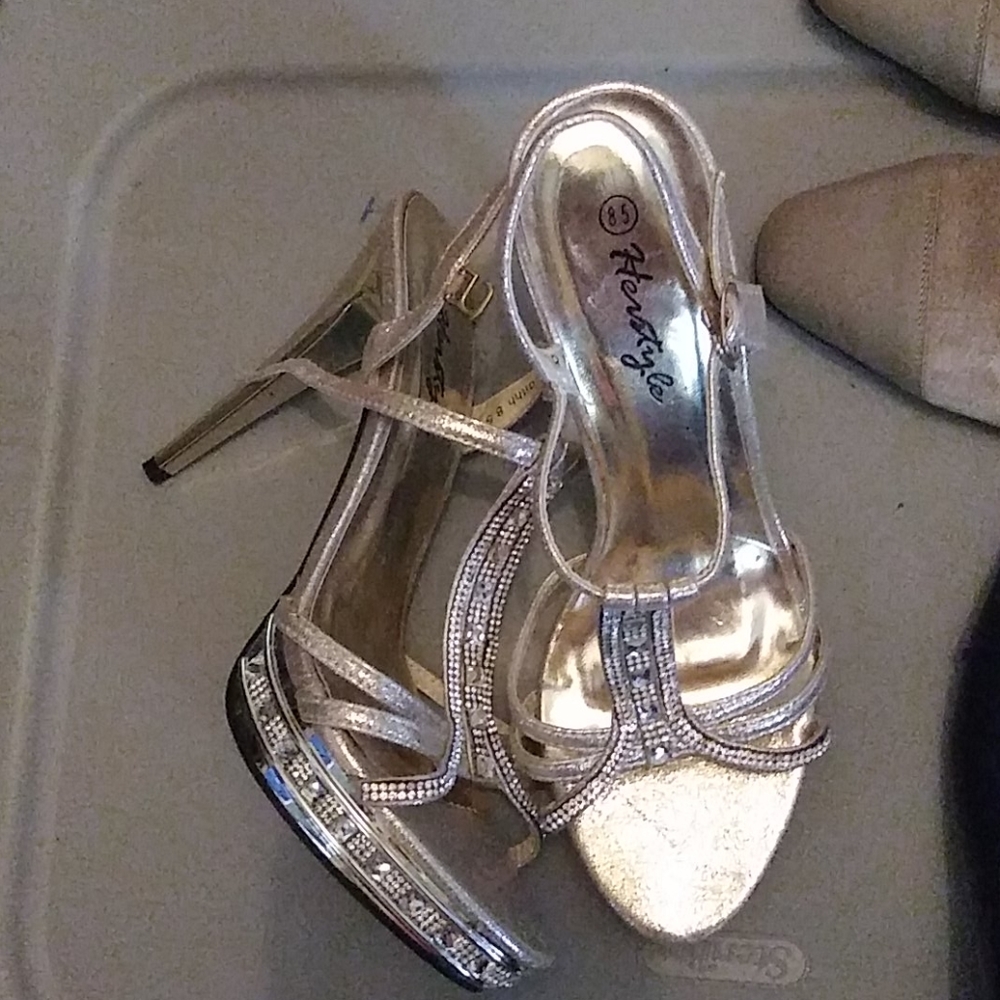 COPY - 8.5 Herstyle Silver 5" High Heel with clea…